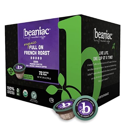 Organic Coffee Pods: beaniac Organic Full On French Roast
