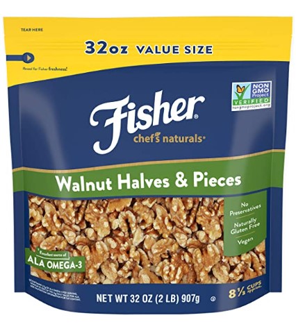 Organic Walnuts: Fisher Walnut Halves and Pieces